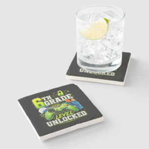 Back to School 6th Sixth Grade Level Unlocked Stone Coaster