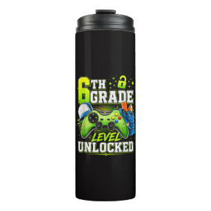 Back to School 6th Sixth Grade Level Unlocked Thermal Tumbler