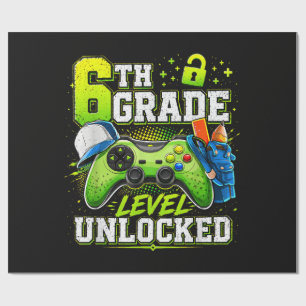 Back to School 6th Sixth Grade Level Unlocked Wrapping Paper