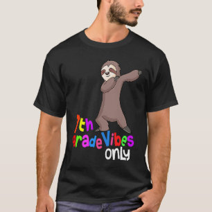 Back to School 7th Grade Dabbing Sloth 1st Day T-Shirt