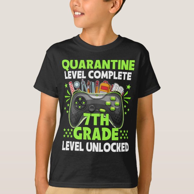 Back To School 7th Grade Level Unlocked T-Shirt (Front)