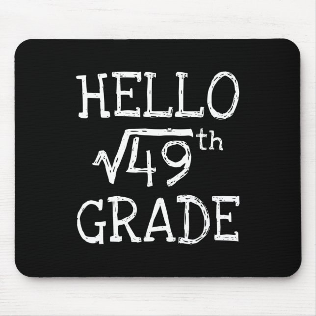 Back To School 7th Grade Square Root Of 49 Math Ki Mouse Mat (Front)