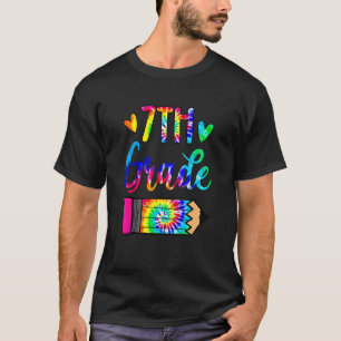 Back To School 7th Grade Teacher Pencil Tie Dye T-Shirt