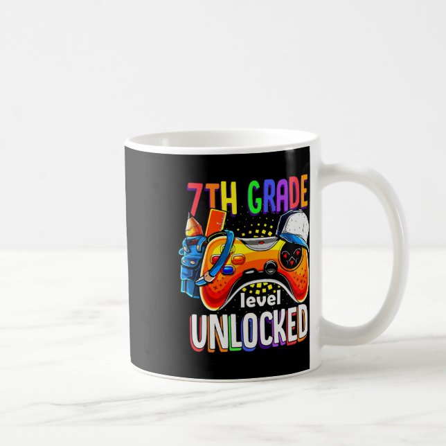 Back To School 7th Seventh Grade Level Unlocked  Coffee Mug (Right)