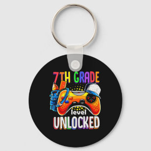 Back To School 7th Seventh Grade Level Unlocked Key Ring