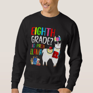 Back To School 8th Grade No Prob Llama Teacher Stu Sweatshirt