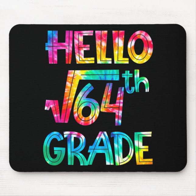 Back to school 8th Grade Square Root of 64 math ki Mouse Mat (Front)