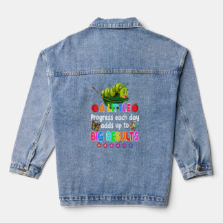 Back To School A Little Progress Each Day Hungry C Denim Jacket