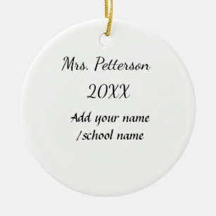 Back to school add teacher name year school name ceramic tree decoration