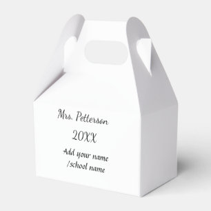 Back to school add teacher name year school name favour box