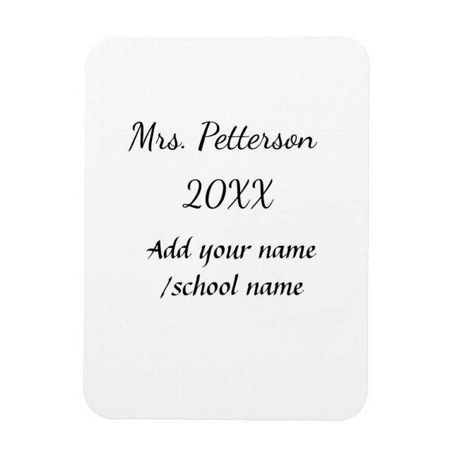 Back to school add teacher name year school name  magnet (Vertical)