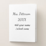 Back to school add teacher name year school name  pocket folder<br><div class="desc">design</div>