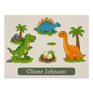 Back to School Adventure Starts Here Dinosaur Poster