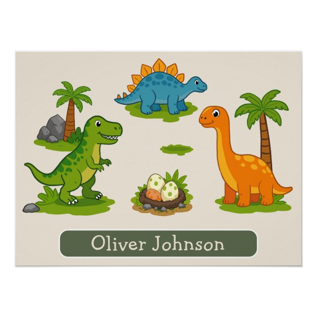 Back to School Adventure Starts Here Dinosaur Poster (Front)
