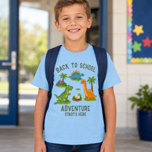 Back to School Adventure Starts Here Dinosaur T-Shirt