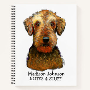 Back to school Airedale Terrier notebook