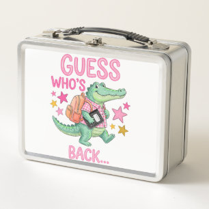 Back To School Alligator Metal Lunch Box