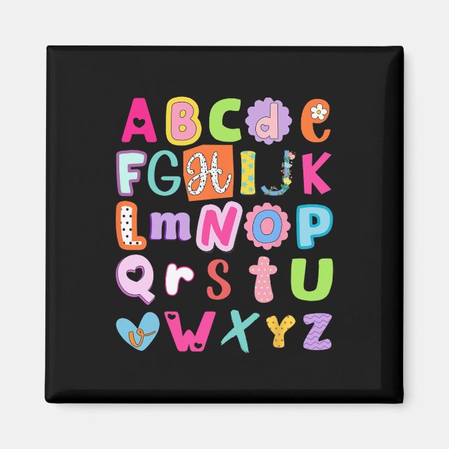 Back To School Alphabet Abcs First Day Of School T Magnet (Front)