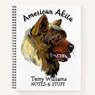 Back to school American Akita Spaniel notebook