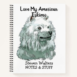 Back to school American Eskimo notebook