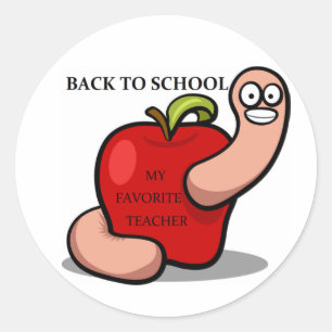 "BACK TO SCHOOL" APPLE CLASSIC ROUND STICKER