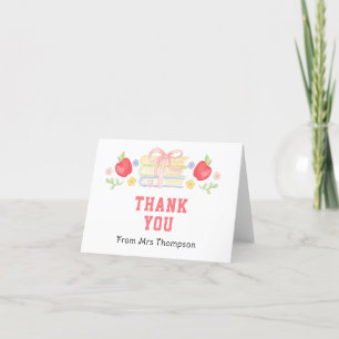 Back to School   Apples and Books   Thank You Card