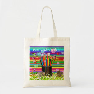 Back to School Art Supplies and Books Tote Bag