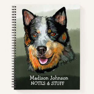 Back to school Australian Cattle dog notebook