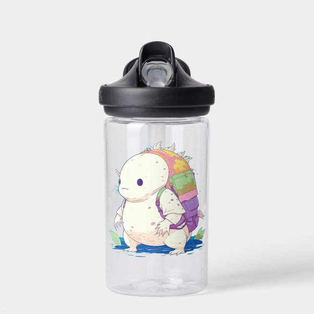 Back to School Axolotl Kawaii Personazlized Water Bottle (Front)