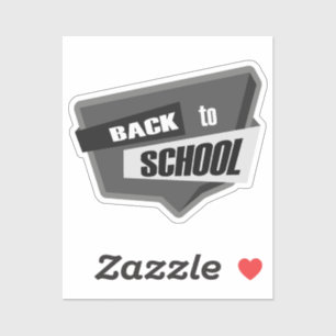Back To School b/w Custom-cut Vinyl Sticker