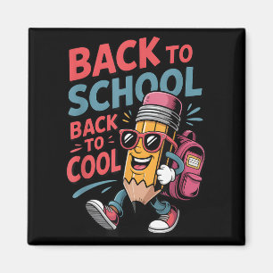 Back To School Back To Cool Pencil Backpack Design Magnet