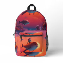 Back to School Backpack – Kids Riding White Whale