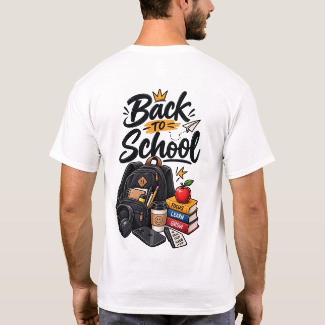 Back to School Backpack Splash T-Shirt (Back)