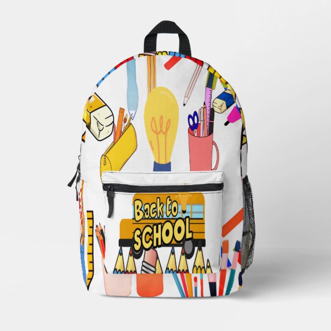 Back To School Backpack With Math Symbols  (Front)