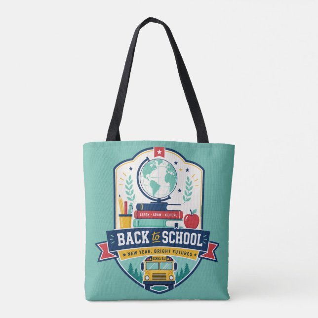 Back to School Badge Design Tote Bag (Back)