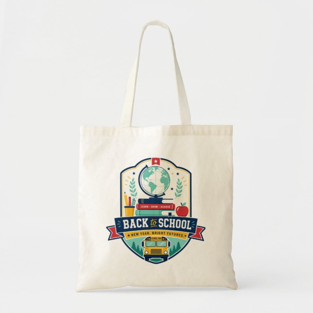 Back to School Badge Design Tote Bag (Front)