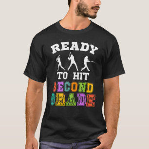 Back to School Baseball Ready to Hit Second Grade T-Shirt