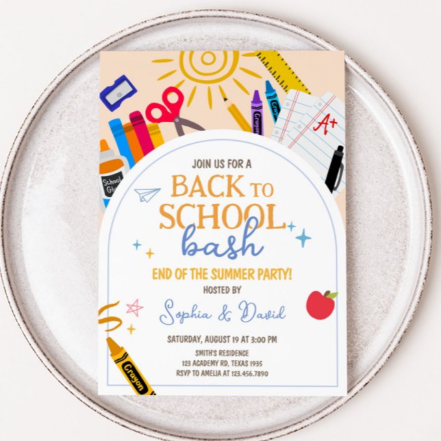 Back to School Bash Party Invitation (Back to School Bash Party Invitation)