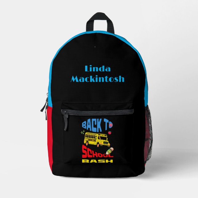 Back to School Bash  Printed Backpack (Front)