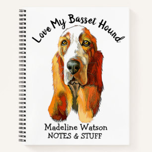 Back to school Basset Hound notebook