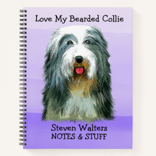Back to school Bearded Collie notebook