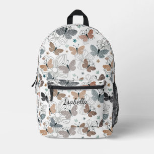 Back to School Beautiful Butterflies Name Printed Backpack