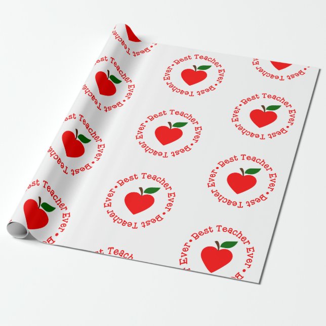 back to school best teacher ever wrapping paper (Unrolled)