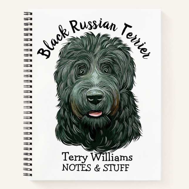 Back to school Black Russian Terrier notebook (Front)