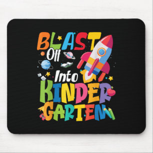 Back To School Blast Off Into Kindergarten Cute Bo Mouse Mat