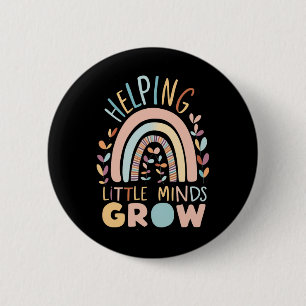 Back-to-school Boho Helping Little Minds Grow Teac 6 Cm Round Badge