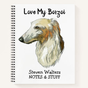 Back to school Borzoi notebook