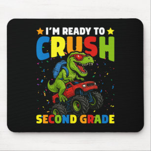 Back To School Boy Dinosaur I'm Ready To Crush Sec Mouse Mat