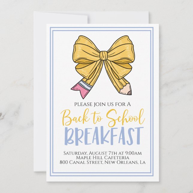 Back to School Breakfast Invitation (Front)