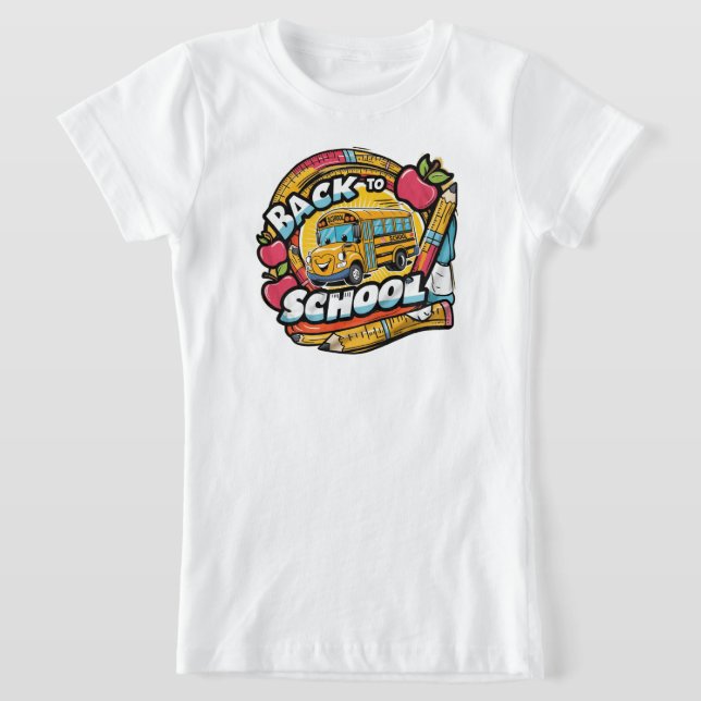 Back to School  – Bright & Fun Design T-Shirt (Laydown)